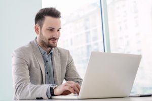 man working at a computer
